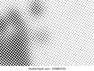 Black and white halftone pattern. Ink Print Distress Background . Dots Grunge Texture. Monochrome surface for your design.  Vector.