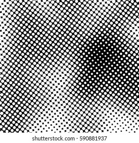 Black and white halftone pattern. Ink Print Distress Background . Dots Grunge Texture. Monochrome surface for your design.  Vector.