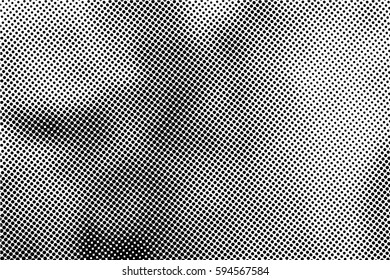 Black and white halftone pattern. Ink Print Distress Background . Dots Grunge Texture. Monochrome surface for your design.  Vector.