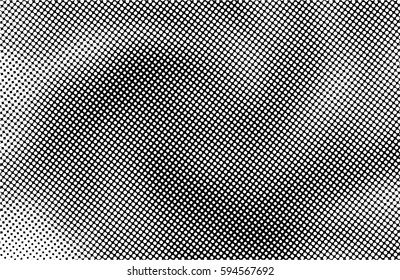 Black and white halftone pattern. Ink Print Distress Background . Dots Grunge Texture. Monochrome surface for your design.  Vector.