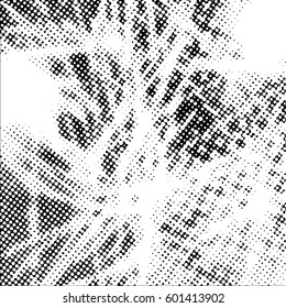Black and white halftone pattern. Ink Print Distress Background . Dots Grunge Texture. Monochrome surface for your design. Vector.