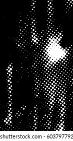 Black and white halftone pattern. Ink Print Distress Background . Dots Grunge Texture. Monochrome surface for your design. Vector.