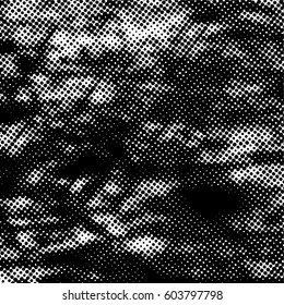 Black and white halftone pattern. Ink Print Distress Background . Dots Grunge Texture. Monochrome surface for your design. Vector.