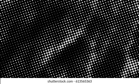 Black and white halftone pattern. Ink Print Distress Background . Dots Grunge Texture. Monochrome surface for your design. Vector. New pointillism.