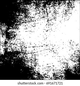 Black and white halftone pattern. Ink Print Distress Background . Dots Grunge Texture. Monochrome surface for your design. Vector.