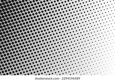 Black and white halftone pattern. Pop art comic dot background. Texture template. Vector illustration isolated.