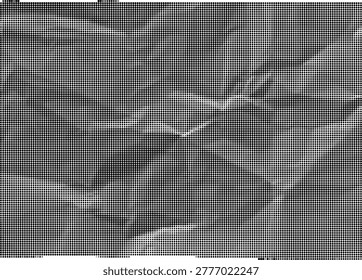 Black and white halftone pattern with repeating geometric dots and lines transparent background