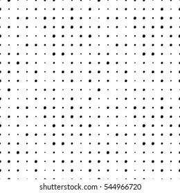 Black and white halftone seamless pattern with circles. Dotted texture. Polka dot on white background. Abstract round seamless pattern. Vector illustration.