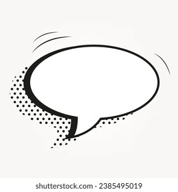 Black and white halftone shadows, Retro empty comic bubble for promotion concepts