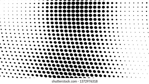 Black and white halftone texture. Abstract point waves