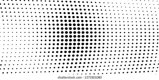 Black and white halftone texture. Abstract point waves