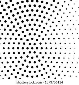 Black and white halftone texture. Abstract point waves