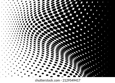 Color negro y blanco de la textura de media tonalidad que fluye la ola
