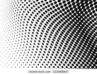 Black and white halftone texture flowing wave