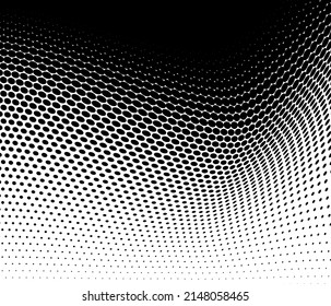 Black and white halftone texture flowing wave