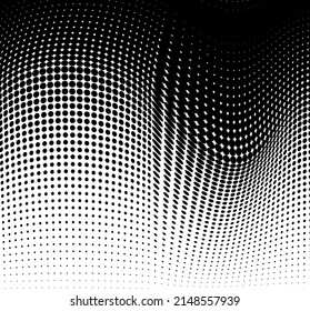 Black and white halftone texture flowing wave