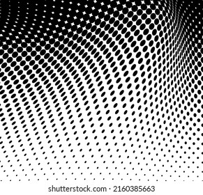 Black and white halftone texture flowing wave