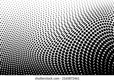 Black and white halftone texture flowing wave