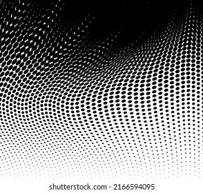 Black and white halftone texture flowing wave