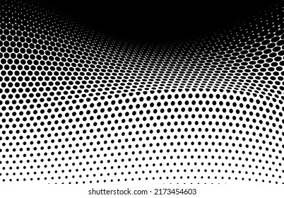 Black and white halftone texture flowing wave