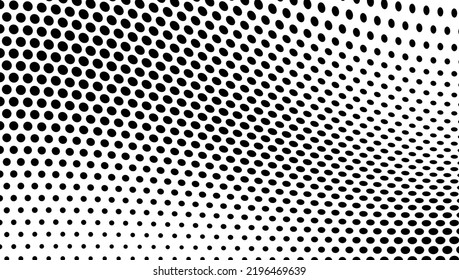 Black and white halftone texture flowing wave