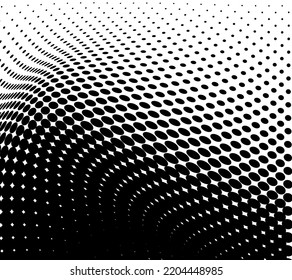 Color negro y blanco de la textura de media tonalidad que fluye la ola