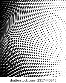 Black and white halftone texture flowing wave