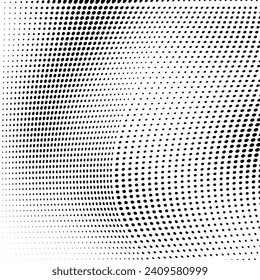Black and white halftone texture in the form of a wave
