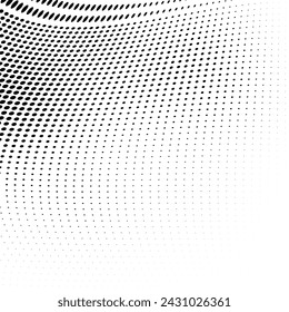 Black and white halftone texture in the form of a wave