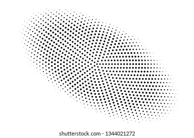 Black and white halftone vector background. Centered gradient on oval dotwork texture. Round dotted halftone. Retro halftone overlay. Vintage distressed effect. Monochrome perforated texture