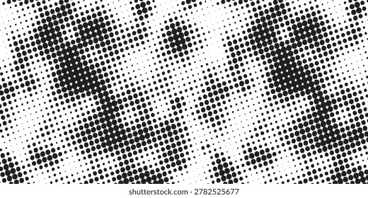 Black and white halftone. Vector monochrome abstract pattern. Printed spots texture and ink design eps 10
