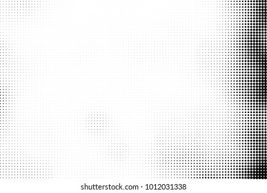 Black and white halftone vector. Texture of dots of ink in a gradient. A pattern of randomly distributed elements for print and design