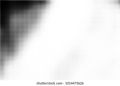 Black and white halftone vector. Texture of dots of ink in a gradient. A pattern of randomly distributed elements for print and design