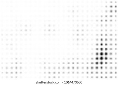 Black and white halftone vector. Texture of dots of ink in a gradient. A pattern of randomly distributed elements for print and design