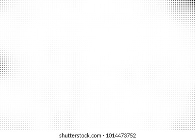 Black and white halftone vector. Texture of dots of ink in a gradient. A pattern of randomly distributed elements for print and design