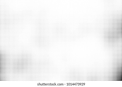 Black and white halftone vector. Texture of dots of ink in a gradient. A pattern of randomly distributed elements for print and design