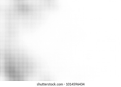 Black and white halftone vector. Texture of dots of ink in a gradient. A pattern of randomly distributed elements for print and design