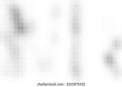 Black and white halftone vector. Texture of dots of ink in a gradient. A pattern of randomly distributed elements for print and design