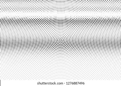 Black and white halftone vector texture. Faded horizontal gradient. Dark rectangle texture for vintage effect. Monochrome halftone overlay. Perforated retro surface. Black square textured background