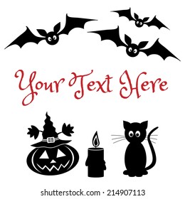 black white halloween card template illustration stock illustration