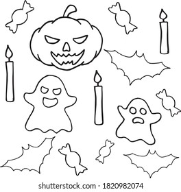 black and white halloween pattern