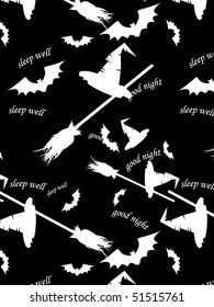 black and white halloween seamless