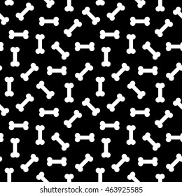 Black and white halloween seamless pattern background with bones.
