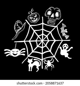black and white hallowen decoration