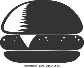 ilustración vectorial de hamburguesa en blanco y negro