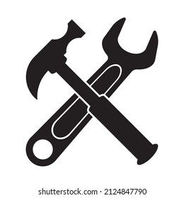 Black White Hammer Saw Wrench Stock Vector (Royalty Free) 2124847790 ...