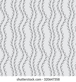 Black and white hand draw seamless background pattern of triangles