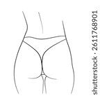 black and white hand drawing butt woman panties swimsuit
