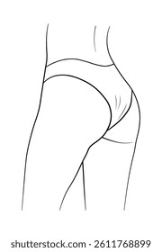 black and white hand drawing butt woman panties swimsuit