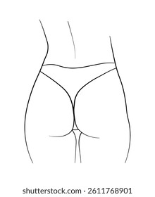 black and white hand drawing butt woman panties swimsuit